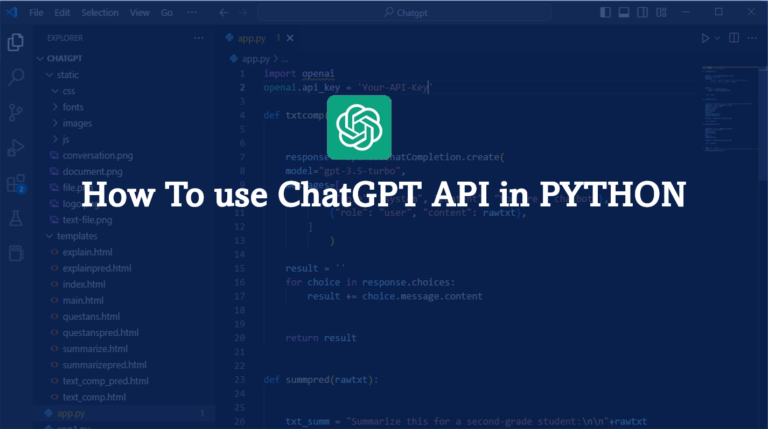 HOW TO USE CHATGPT API IN PYTHON